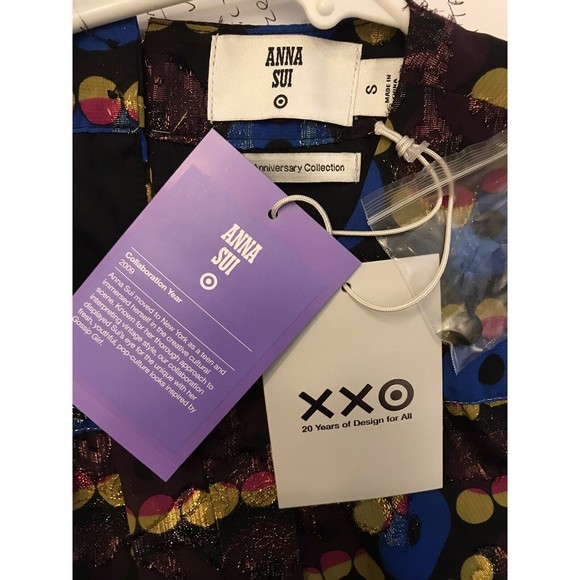 Anna Sui Target Women’s Metallic Circle Sleeveless Shift Mini Dress - Small S - Picture 10 of 10